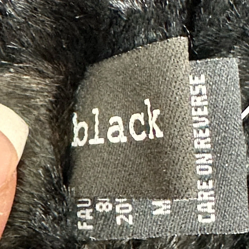 Black Rivet‎ Black Faux Fur Infinity Scarf NWT Soft Warm Fall Winter